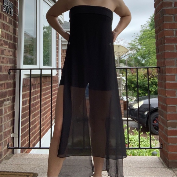 Flowy Black Chiffon Romper - Size S - Picture 4 of 6